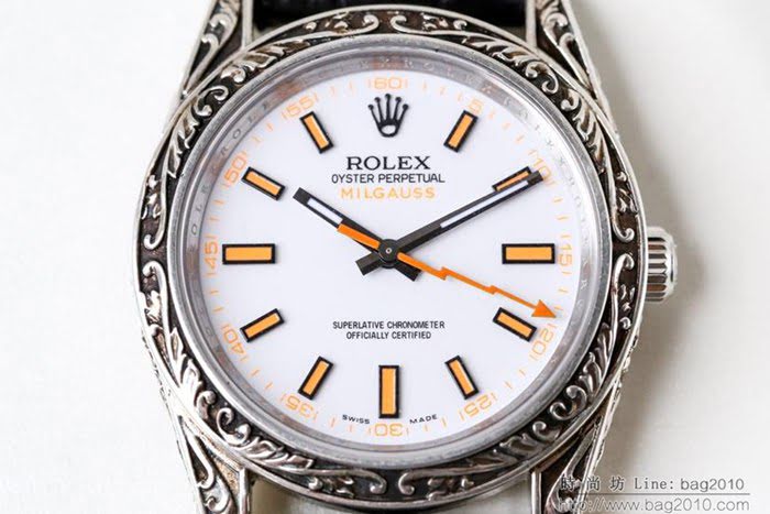 ROLEX勞力士 新品上市 N9最新力作 雕刻手工 純銀殼套 瑞士ETA2824自動上旋機芯 超強防水 鱷魚皮錶帶 高檔男士腕表  wssb4776